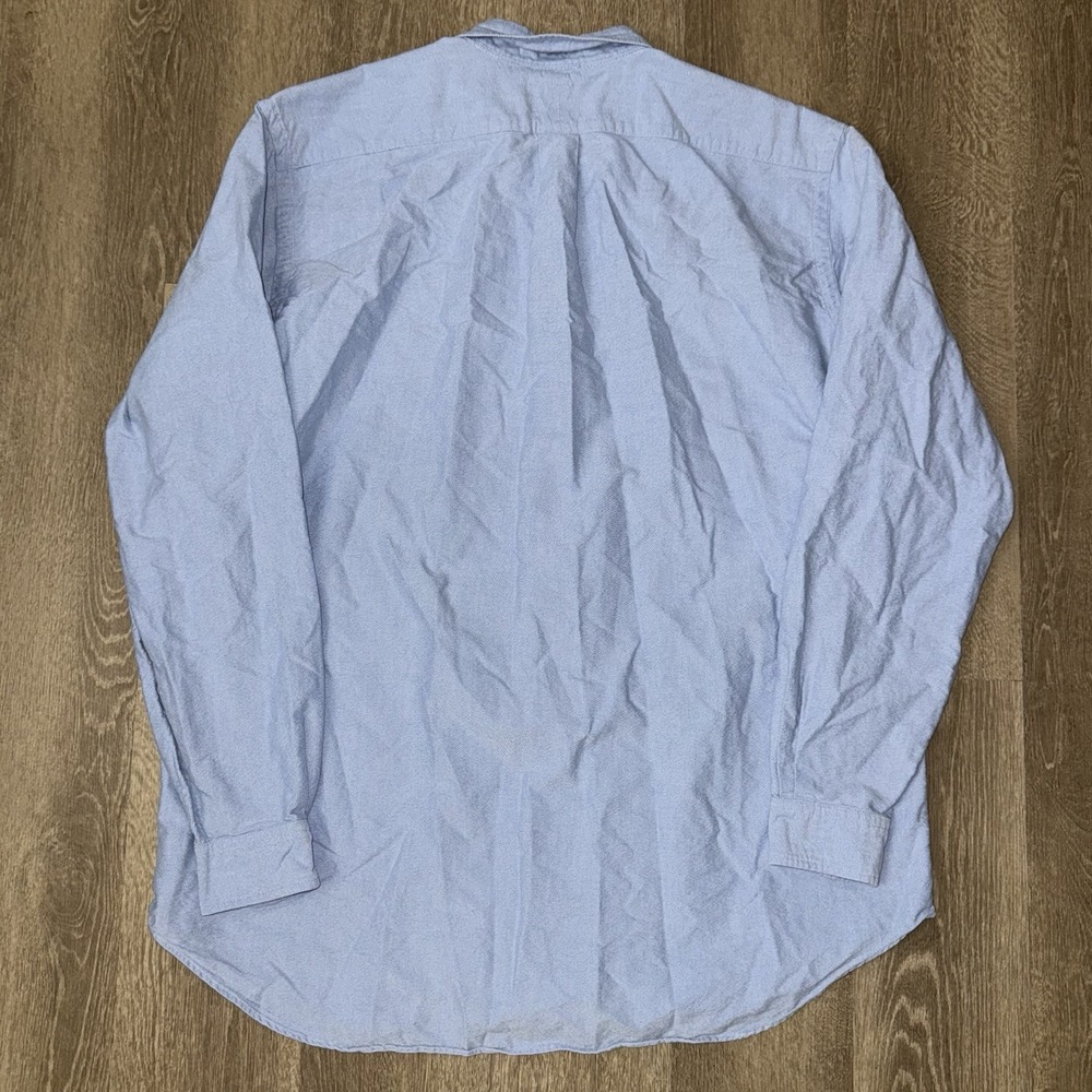 Polo Ralph Lauren Long Sleeve Button Down Oxford Shirt Men's XLT Solid Blue - Picture 3 of 5